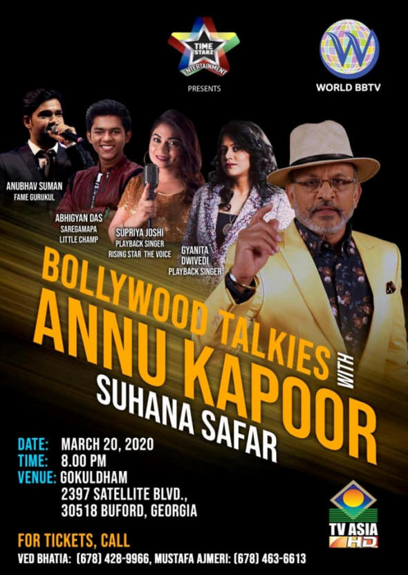 Suhana Safar : Bollywood Talkies with Annu Kapoor in Buford
